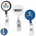 30" Cord Round Jumbo Imprint Retractable Badge Reel with Metal Slip Clip Backing (Vinyl Label)